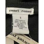 Sweet Romeo  Pullover Sweater Long Sleeve Jewel Neck Side Slits Black W US S NWT Photo 8
