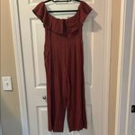 Lulus  Ruffled Off-Shoulder Linen Jumpsuit, Size M Photo 5