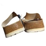 Birkenstock Birki's Gold Glitter Double Strap Cork Footbed Slide Sandals 36 5 N Photo 2