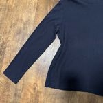 DKNY Y2K Mock Neck Long Sleeve Top Sz Small Navy Blue Logo Neck Photo 6