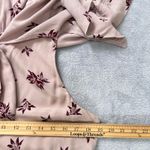 Free People Stealing Kiss Mauve Floral Romper Ruffle Flutter Sleeve Tie Front M Photo 8