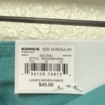 Croft & Barrow NWT Teal Mid Rise Straight Pants Size 18 Photo 14