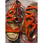 Sam Edelman Red Suede Lace Up Gladiator Sandals Photo 2
