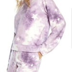 Wildfox Lounge Set Tie Dye Stars in Purple & White Sz XL NWT Sweatshirt & Shorts Photo 0