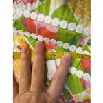 Lilly Pulitzer LILLY PULITIZER Pink White Green Floral Print Crochet Patchwork Skirt Size 14 Photo 7