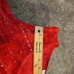 Westport 1962  Size Small S Red Sequin Tie Dye Blouse Sleeveless Boho Top Blouse Photo 9