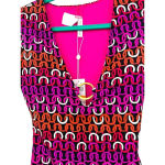 Trina Turk  Echo Long‎ Sleeve One-Piece Swimsuit Pink Purple Size Small Photo 5