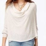 Free People  Gold Shimmer Glitter Long Sleeve Cowl Neck Shirt Size Small Photo 0