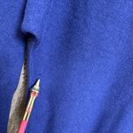Garnet Hill  Royal Blue 100% Cashmere Dolman 3/4 Sleeve Sweater Top M Flawed Photo 5