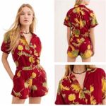 Free People NEW Malibu Floral Romper w/Pockets in Maroon Combo, Size L New w/Tag Photo 15