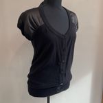 Kenneth Cole  short sleeve black sweater button front size S Photo 1