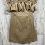 DO+BE Aviana Faux Leather Ruffled Mini Dress Tan Size S NWT Party Going Out Photo 3