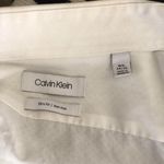 Calvin Klein White  long sleeve button up down shirt office core business corporate slim fit non iron Size 16 1/2 Photo 2
