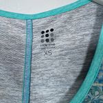 Title Nine Women XS Blue Stripe Print Shirt Cap Sleeve Contrast Trim Athleisure Photo 3