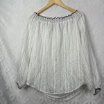 White House | Black Market White House Black Market Off The Shoulder Stripe Smocked Crinkle Blouse Size M Photo 2