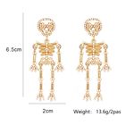 New Halloween Skeleton Fashion Earrings Gold Photo 4