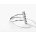 Boutique NEW Women's Bezel Set Simulated Diamond Platinum-Plated S925‎ Band Ring, Size 7 Photo 5