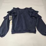 Tularosa Cat Ruffle Sweater in Deep Navy Photo 9