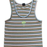 Urban Outfitters  Tank Scoop Neck Striped Embroidered Mushroom Cottagecore Medium Photo 0
