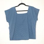 Madewell NWT  Blue Pinstripe Square-Neck Top Size Small Photo 7