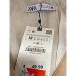 ZARA NEW Beige Tan Faux Vegan Leather Sleeveless Button Down Mini Shift Dress M Photo 2