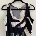 Sympli Black & White Abstract Print Jersey Tank Top Size 10 Photo 1