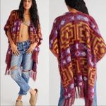 Free People Diamondback Cozy Kimono Cardigan One Size Western Aztec Purple Photo 1