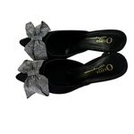 Olivia Jaymes Women's Shoes Sz 8 Stiletto Heels‎ Slide On Crystal Stud Bow Black Photo 5