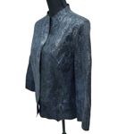 Chico's Jacket Kimberly Reversible Midnight Lava Leather Animal Snake Print L Photo 1