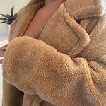 Pretty Little Thing Tall Stone Premium Oversize Teddy Bear Coat Photo 6