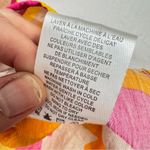 Joie  Pink Orange Print Short Sleeve Blouse Womens XL Tropical Vacation Bold Photo 6