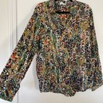 Bohme  Botanical Print Button Up Long Sleeve Boho Blouse Women's Size XL Photo 1