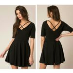 Black Swan fit and flare criss cross knit black cocktail dress women Size Small Photo 13
