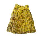 Ralph Lauren Lauren Tiered Floral Maxi Skirt Women L Yellow Cottage Boho Fairy Photo 2