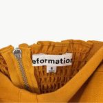 Reformation Women's Spring Bow Linen Corset A-Line Mini Dress | Sz 6 | Yellow Photo 4