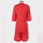 Karen Millen  Wrap Front Romper Playsuit Size 4 Red Short Sleeve Tailored Chic Photo 7
