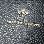 Nanette Lepore Handbag Womens Black Pebbled Leather Gold Hardware Classic Chic Photo 2