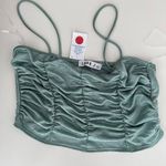 Love j Mint blue ruched cami crop top Photo 6