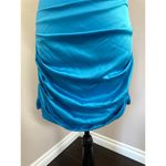 Naked Wardrobe  Blue Satin Cocktail Dress Size Small Photo 3