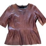 Trouve Brown Leather Blouse Size M Photo 1