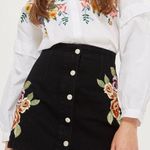 Topshop MOTO Floral Button Denim Skirt Photo 0