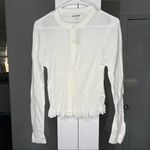J.Crew NWT  Ruffle-trim Cotton Gauze Cardigan White Photo 1