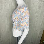 Como Black  Floral Wrap Blouse/shirt  Size XS Photo 3