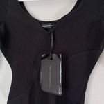 Maniere De Voir  NEW Ribbed Knit Dipped Hem Sweetheart Neck Top Black US 4 Photo 3