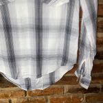 Mudd  Gray Plaid Long Sleeve Popover V-Neck Collared Shirt Women's Size XS Photo 2