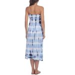 Raviya Swim Cover Up Tube Dress Midi Hi Low Smocked Strapless Tie Dye Blue M Size M Photo 1