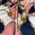 Boston Proper Dress Medium Equestrian Chain Print Short 1/4 Zip Sporty Mod Tunic Photo 14