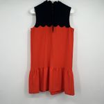 Victoria Beckham Orange Black Retro High Neck Shift Dress S Modest Classy Demure Photo 3