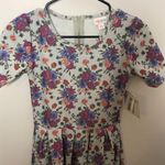 LuLaRoe Amelia Gray Floral Dress Photo 3