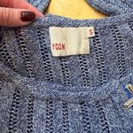 Yoon Anthropologie Blue Kit Fringe Hem Cardigan Photo 2